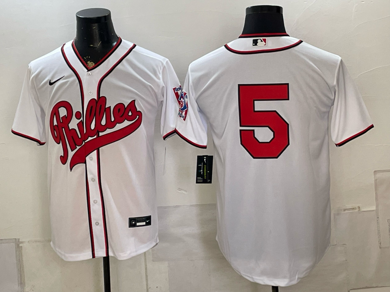 Men 2026 Philadelphia Phillies #5 white Game Nike MLB Jersey 082300->philadelphia phillies->MLB Jersey